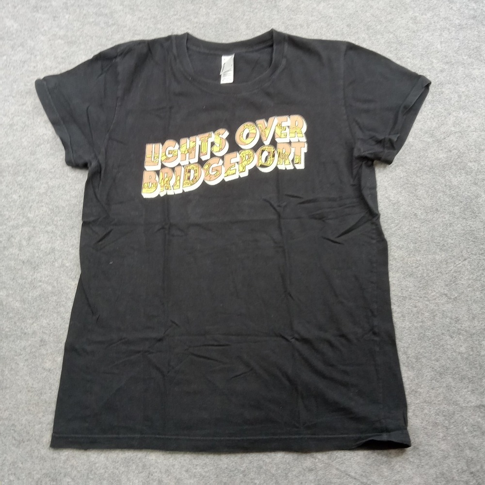 Lights‎ Over Bridgeport Shirt Womens XL Black Graphic American Apparel Tee Merch